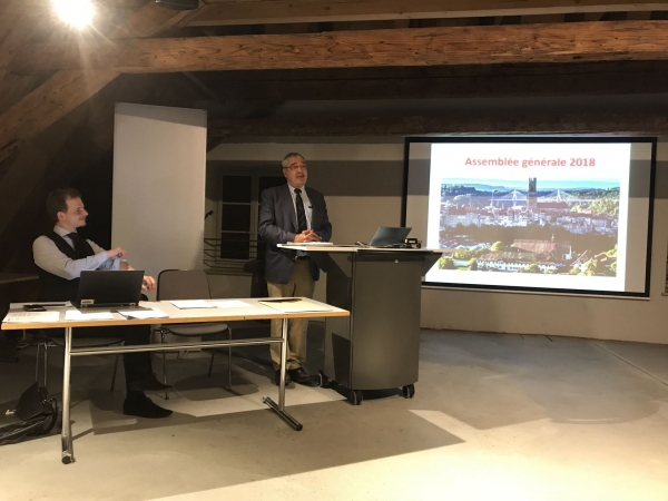 Le président de l'ASHSM, le divisionnaire Dominique JUILLAND, ouvre l'AG 2018